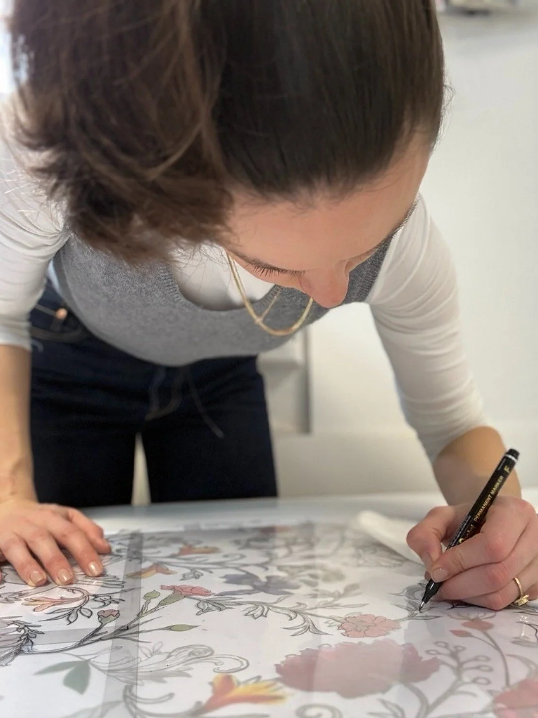 We just love these close-up, behind-the-scenes moments that reveal the artistry behind Fair Lane's historic restoration!
ㅤ
This photo captures Christine from @humphriesweaving  as she carefully works on a design drawing for the fabric in Edsel&rsquo;