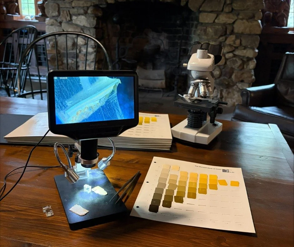 At Fair Lane, preservation is part detective work, and sometimes, it happens at a microscopic level
ㅤ
Microscopy is one of the powerful tools we use to restore spaces to their original beauty. By examining tiny samples of historic materials, we can u