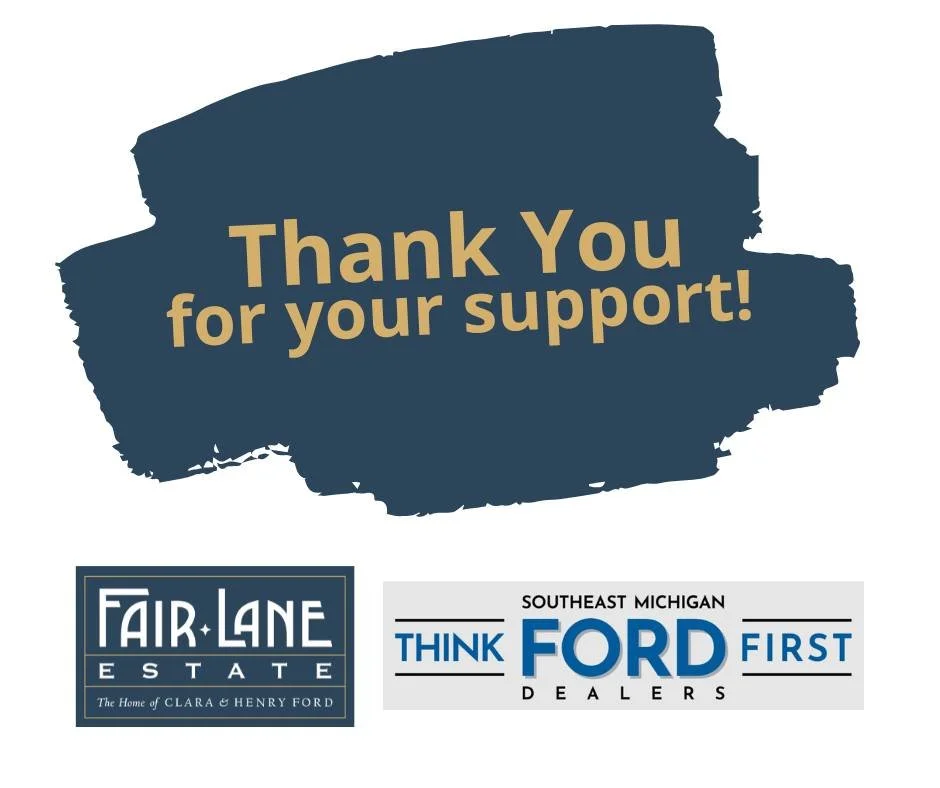 A big THANK YOU to Southeast Michigan Ford Dealers for your support in our Annual Sweepstakes!
ㅤ
Your generosity helps safeguard the Fair Lane Estate for generations to come.
ㅤ
We&rsquo;re proud to stand alongside a dedicated group that shares our pa
