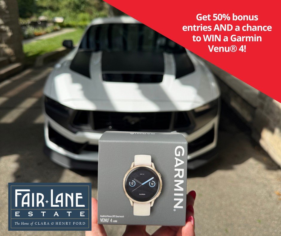 Enter our 2026 Annual Sweepstakes by 10/6 using code SOCIALGARMINWATCH50 to get 50% bonus entries AND a chance to win a Garmin Venu&reg; 4.
ㅤ
Every entry also counts towards our grand prize:  the 2026 Ford Mustang Dark Horse and $10,000 cash.
ㅤ
Claim
