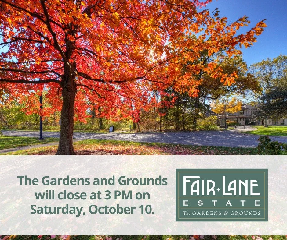The Fair Lane Estate Gardens and Grounds will close at 3 PM on Saturday, October 10, 2026.
ㅤ
We appreciate your patience and understanding!
ㅤ
#FairLaneEstate #Dearborn