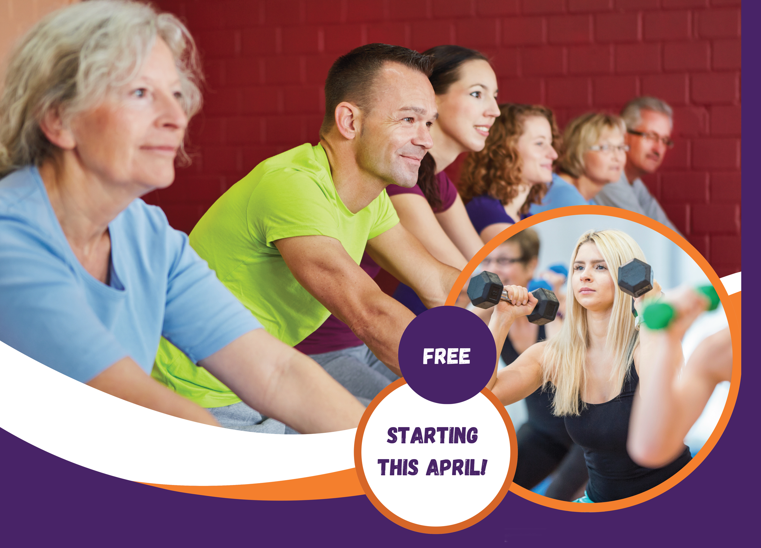 a group of people of all ages exercising together