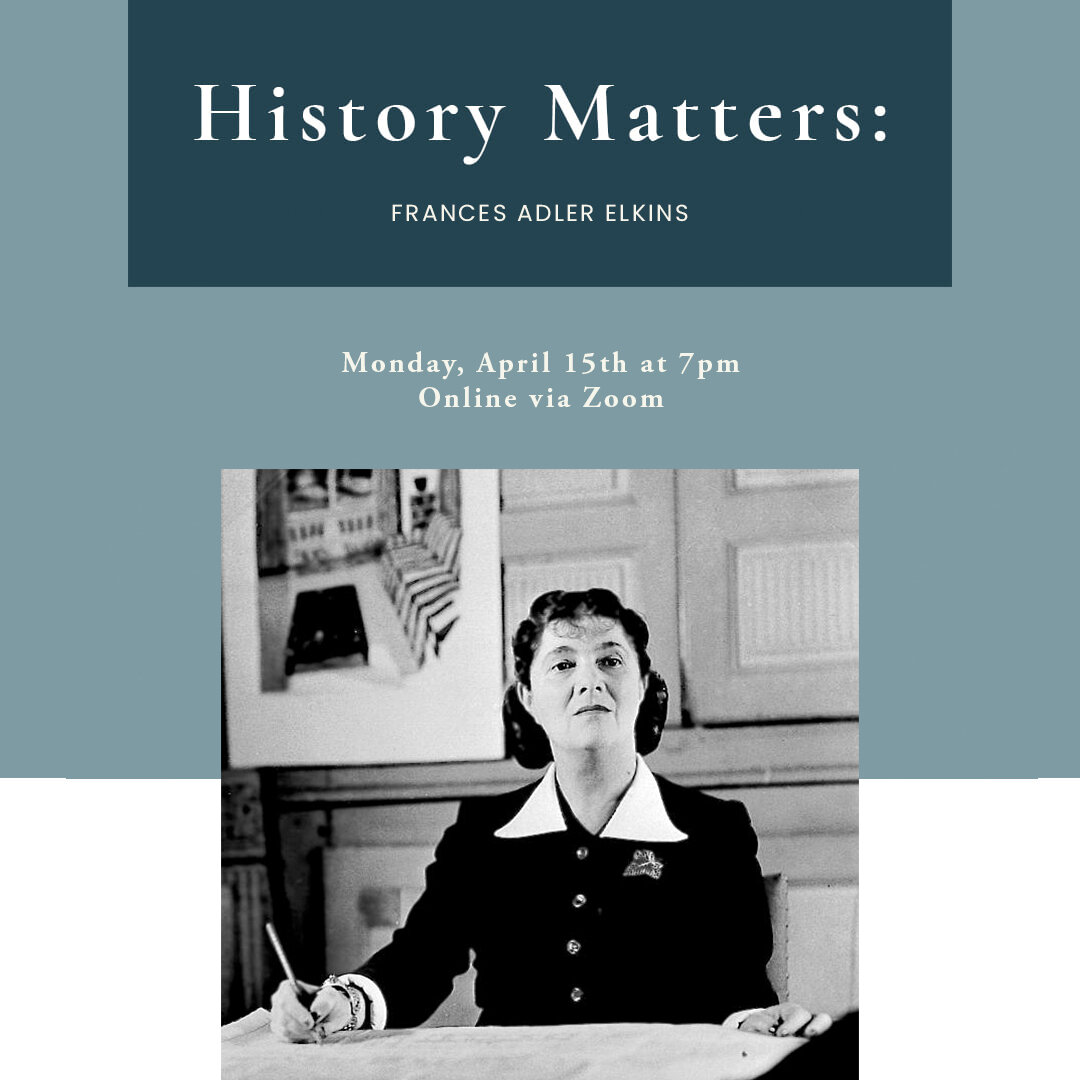 Author Scott Powell delves into the career of interior designer Frances Adler Elkins, sister of David Adler. He places a special emphasis on her commissions on the North Shore and in Chicago and highlights her connection to Libertyville.

Register on