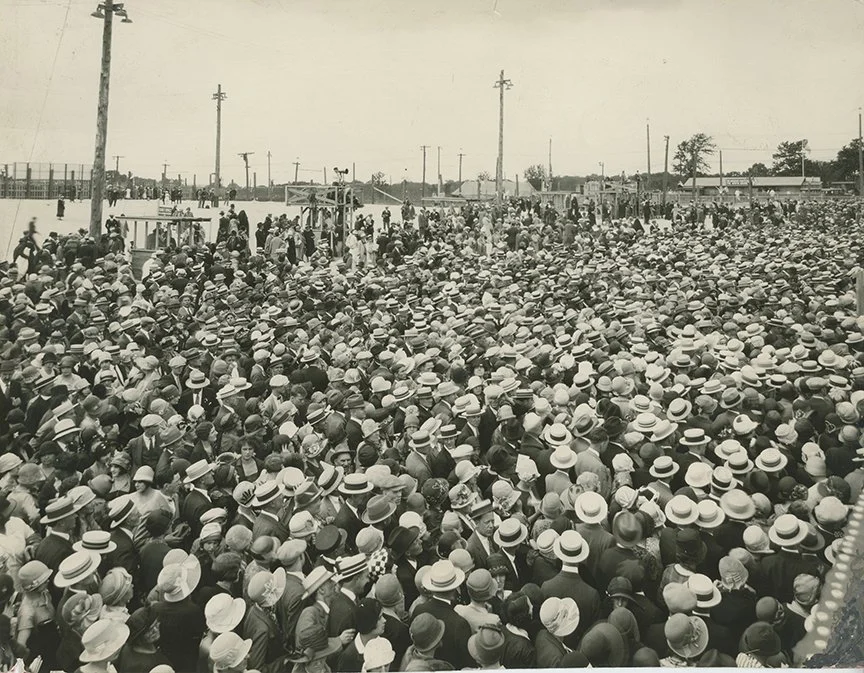 One hundred years ago this week, hundreds of thousands of people journeyed to St. Mary of the Lake Seminary in Mundelein for the  28th International Eucharistic Congress. The North Shore Electric Line dropped them off about where Carmel High School i
