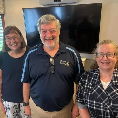 Yesterday the Libertyville Sunrise Rotary Club presented the Libertyville Historical Society with a grant for our 1860 Wide Awakes banner preservation project. Board memebers Arlene and Jenny accepted on the Society's behalf. Many thanks to the club 