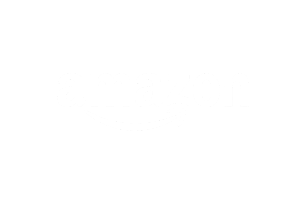 Black background with white text displaying the Amazon logo, including the word 'amazon' and a curved arrow underneath.