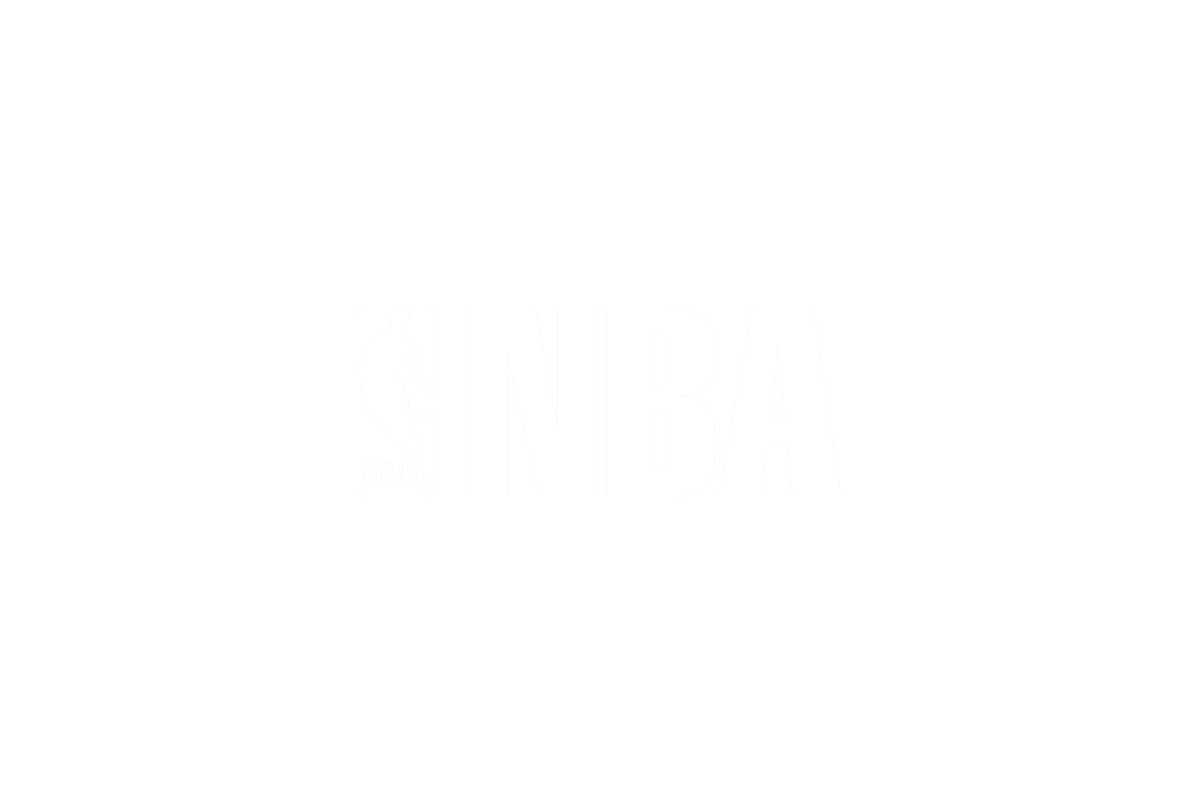 NBA logo in white with a black background
