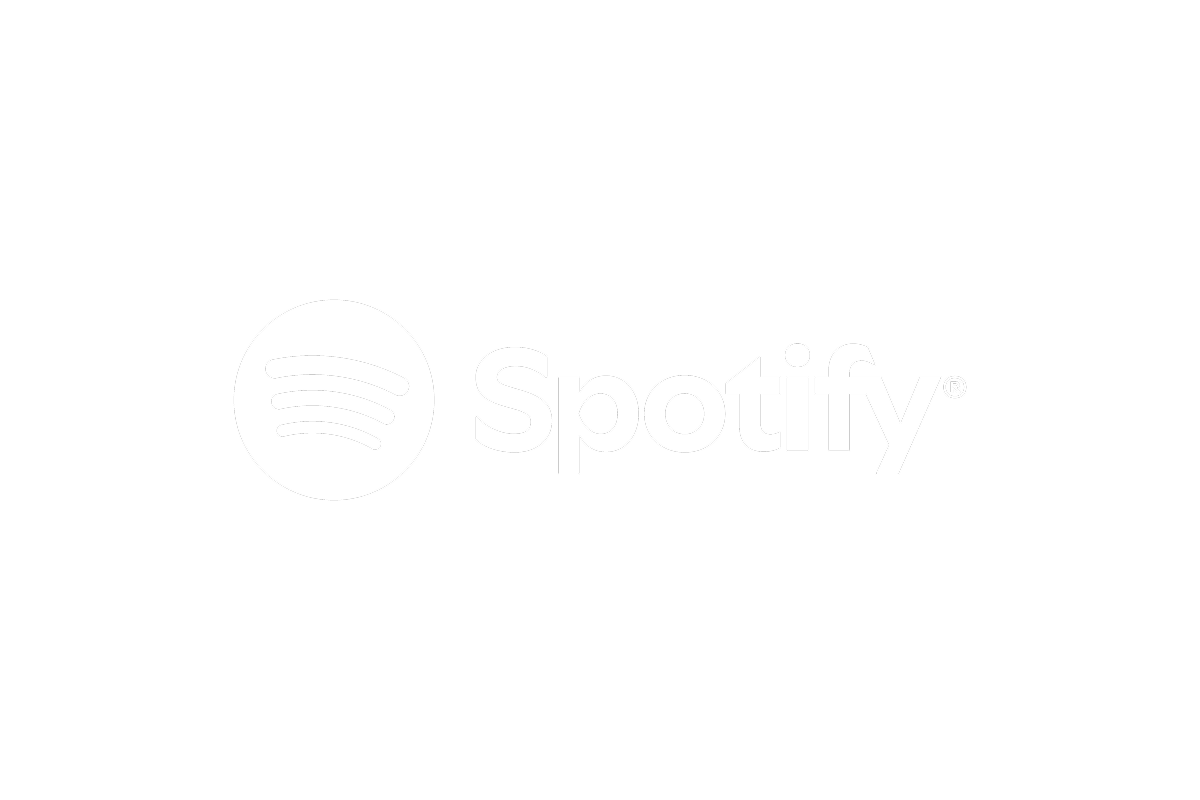 Black background with the white Spotify logo and the word "Spotify" next to it.