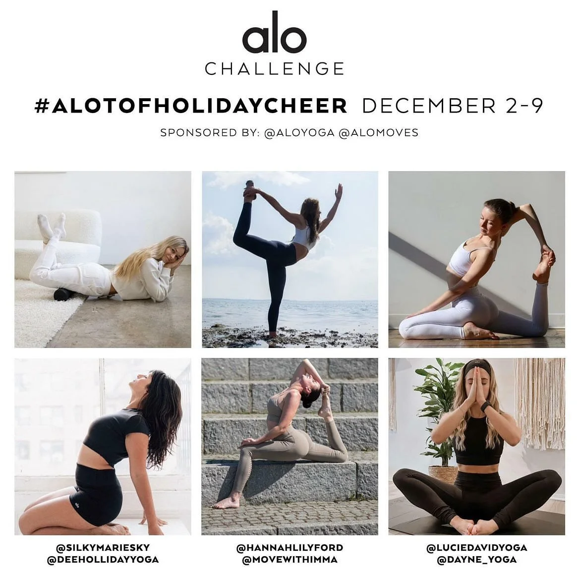 ✨NEW CHALLENGE ANNOUNCEMENT ✨ Join us Dec 2-9!
#alotofholidaycheer 

Treat yourself to some movement before the holiday festivities begin! Join us in a fun challenge to calm the mind and connect to the breath and feel the joy of the season.

Day 1- a