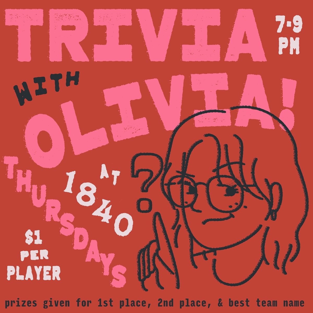 𝐓𝐫𝐢𝐯𝐢𝐚 𝐰𝐢𝐭𝐡 𝐎𝐥𝐢𝐯𝐢𝐚 is back! Olivia&rsquo;s got some question categories that she&rsquo;s carefully curated to stump the best of you. Every Thursday, bring your friends and enjoy a new set of brain stumpers. 

*hint hint* - keep an eye