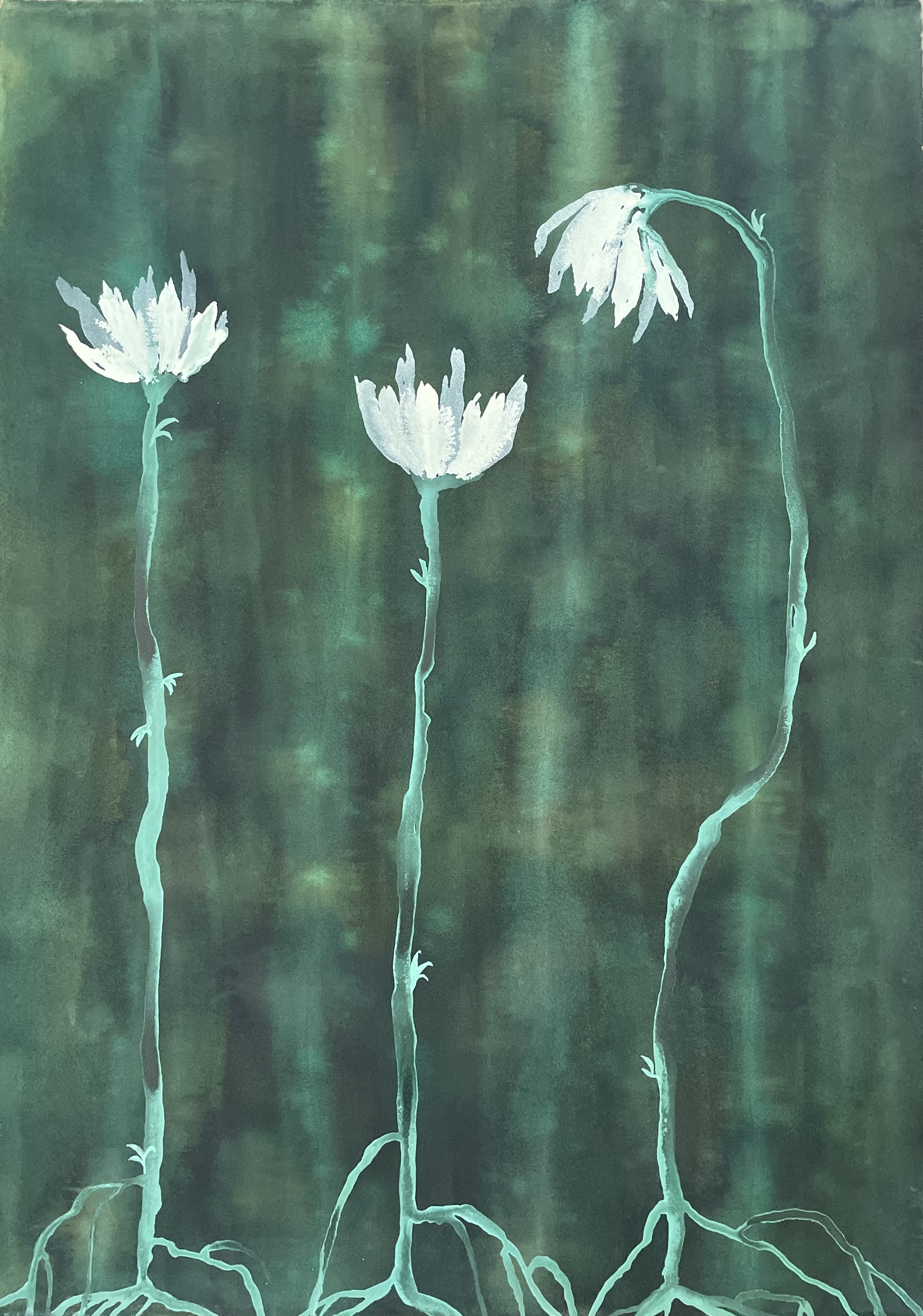 Arcing Towards Survival - 41in x 29.5in - Ink, Acrylic and Watercolor on Arches Cold Pressed Cotton Rag Paper