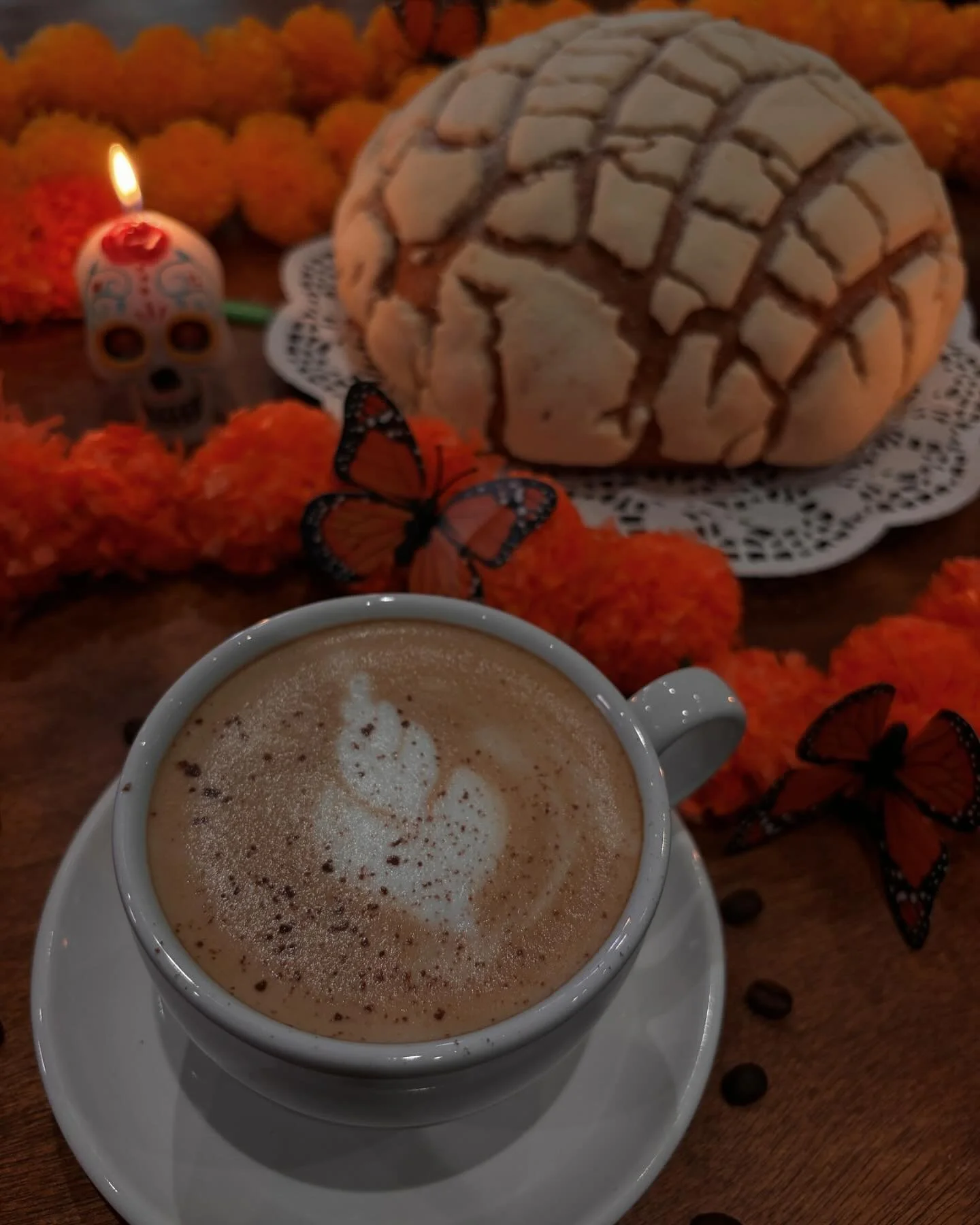 Join us this Saturday, October 19th, for Día de los Muertos in Downtown McKinney! 🏵️ @mckinneydiadelosmuertos 🏵️ In honor of tradition, we’re featuring our Aztec Mocha — a mix of bold and traditional flavors, as we honor and cele