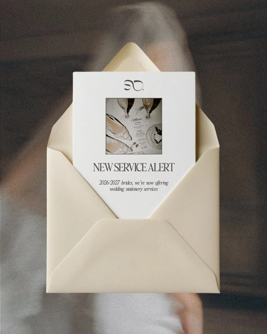 In addition to launching our wedding content creation services, we also design the print details that bring your day together.⁠
⁠
Invitations, menus, signage, and day-of pieces are all created with intention, so everything feels cohesive and aligned 