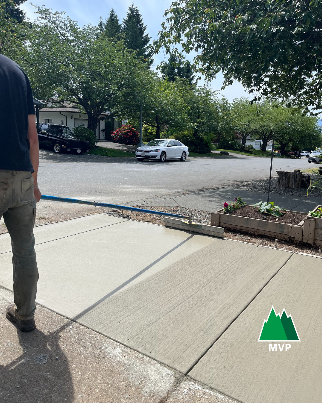 Concrete Driveway Extension- Broom finish