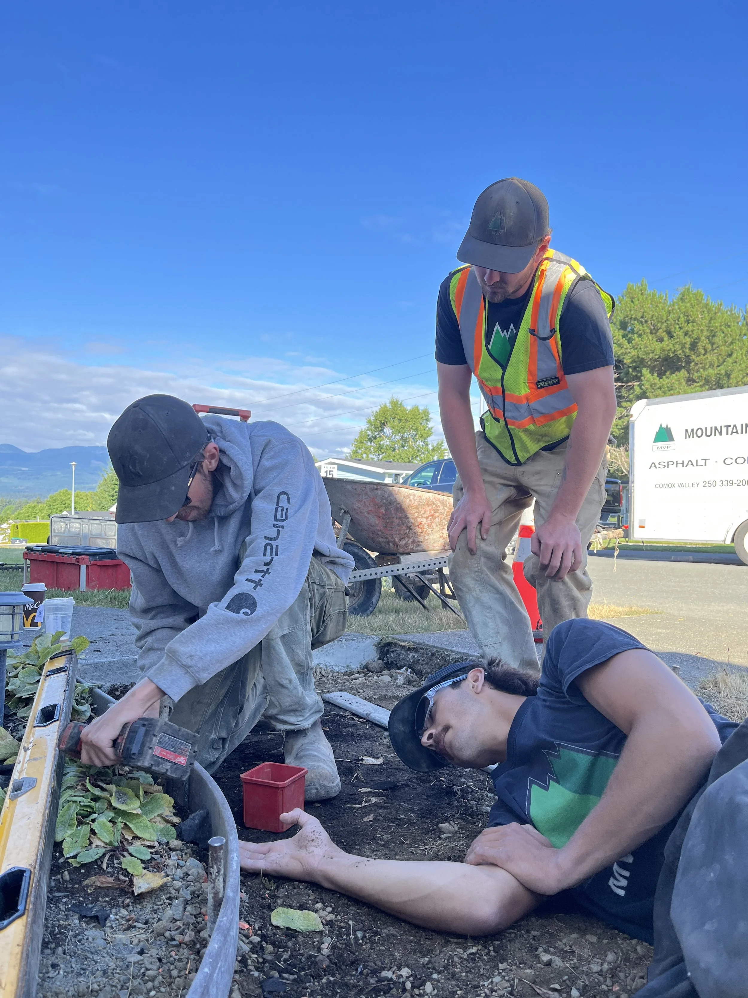 MVP crew placing forms for a concrete job