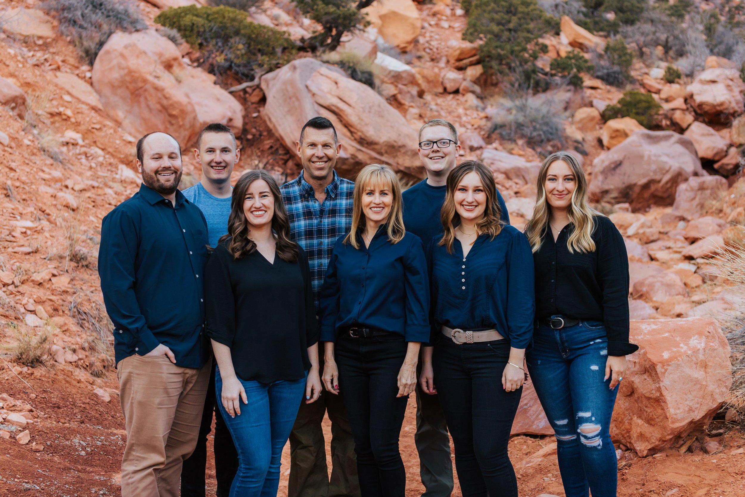 Family pictures with Jess's side of the family! This was the first family picture with our brother-in-law, Tanner. Now, all of our siblings are married and some with kids of their own. We love family time!