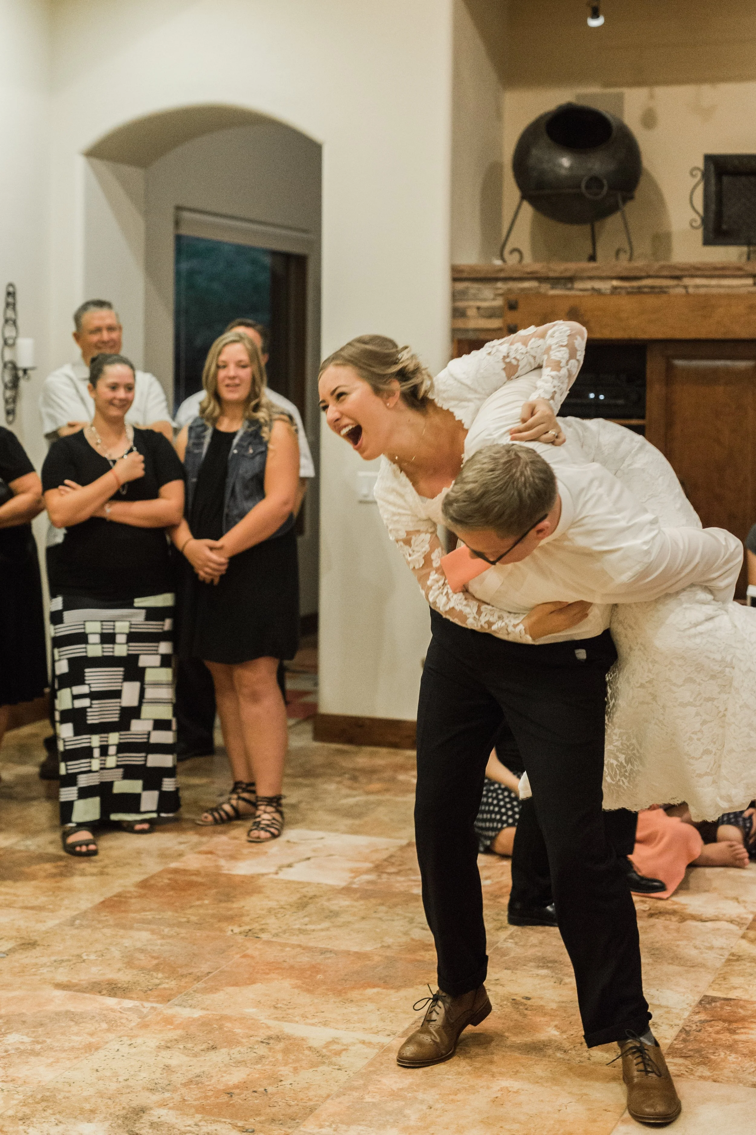 Brett is a crazy dancer and always keeps me on my toes... or off my toes...?