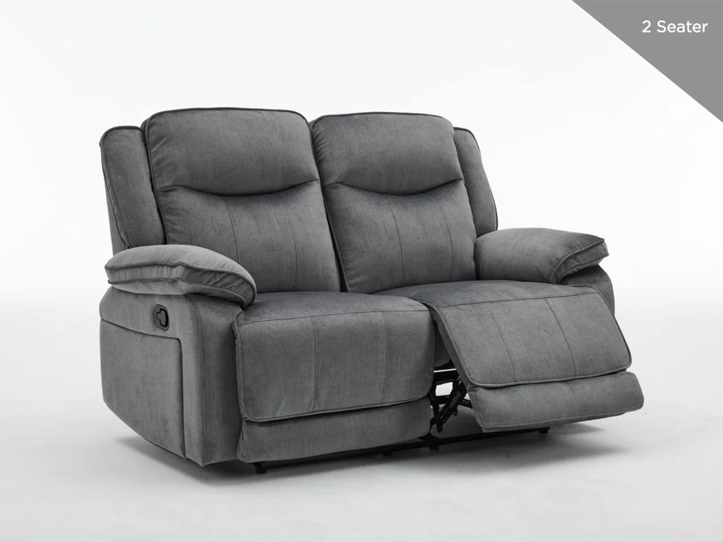 Clayton 2 Seater Manual Reclining Sofa - Grey