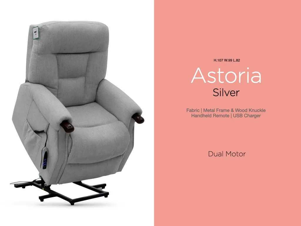 Astoria Dual Motor Lift & Tilt Chair- Silver