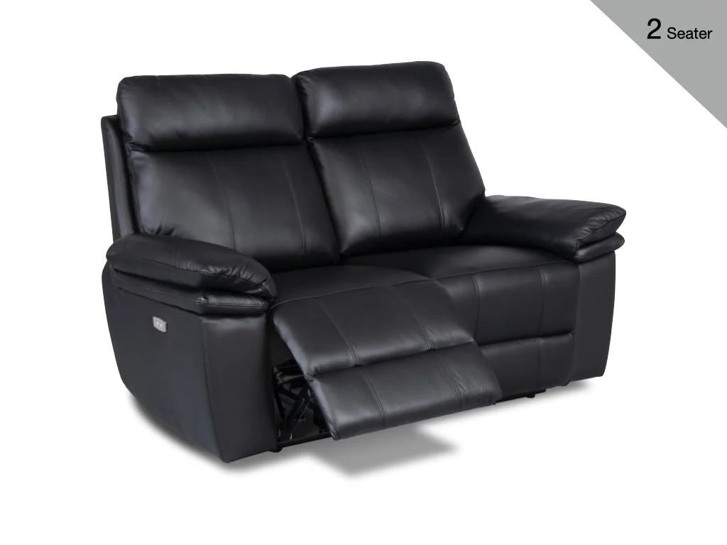Horizon 2 Seater Power Reclining Sofa - Black