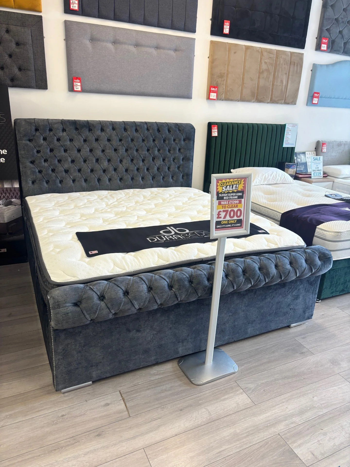 6ft Sleigh Bedframe plus Tenby Mattress