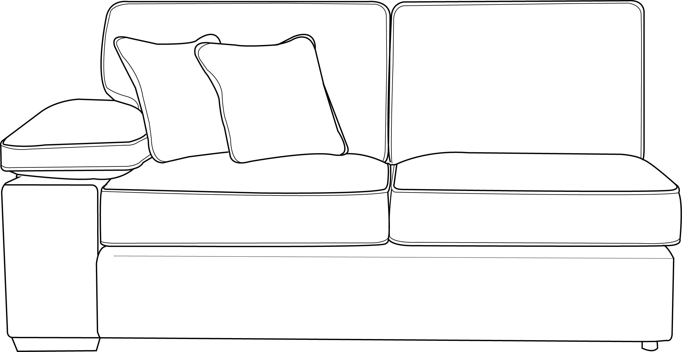 Left 2 Seater Sofa Section
