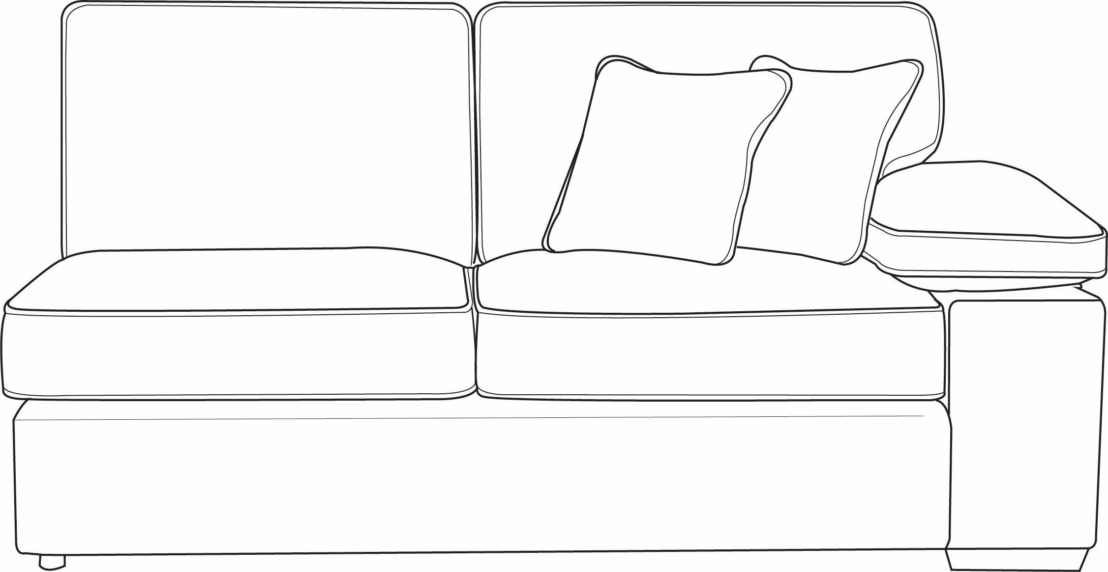 Right 2 Seater Sofa Section