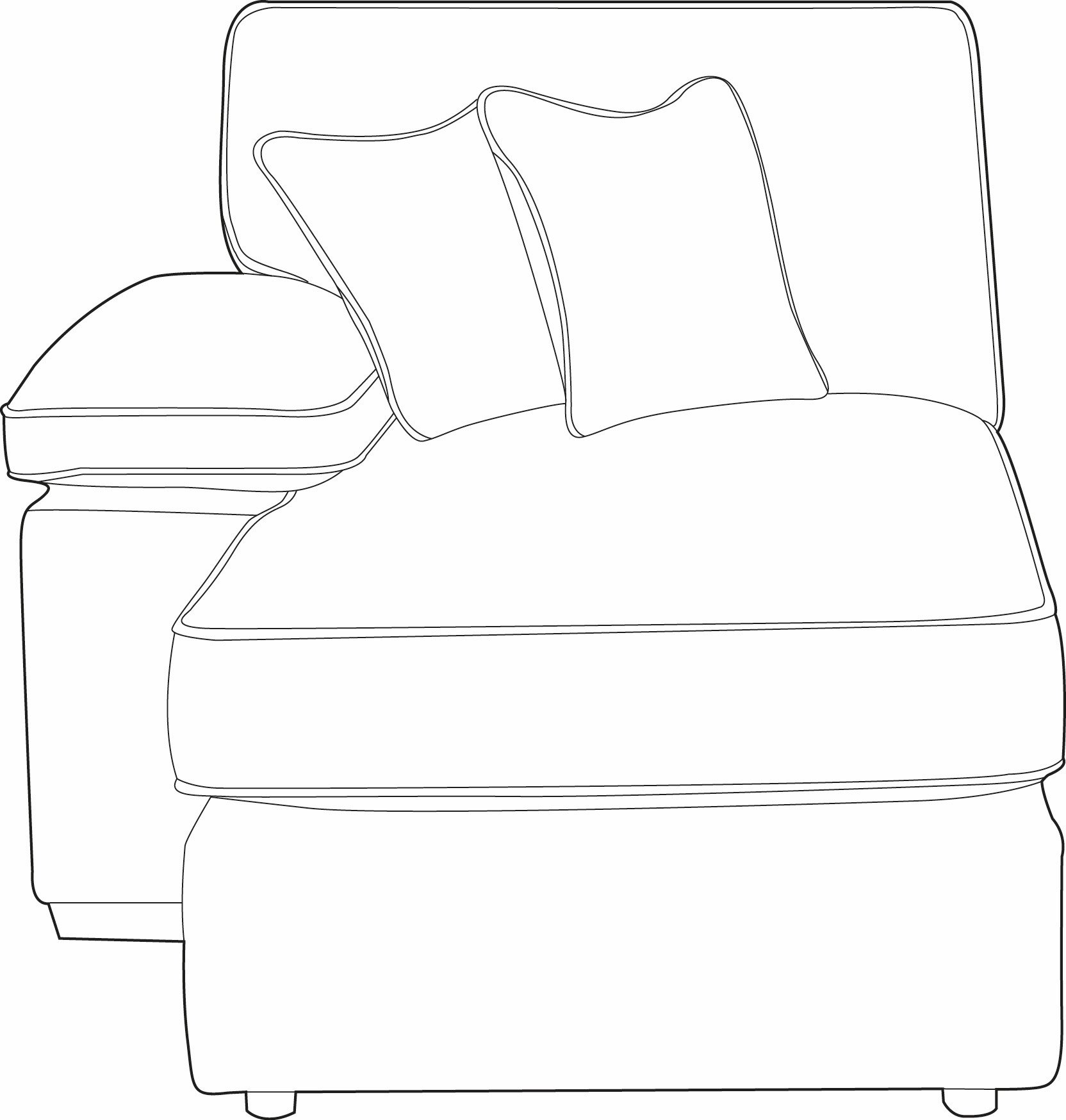 Left Chaise Sofa Section