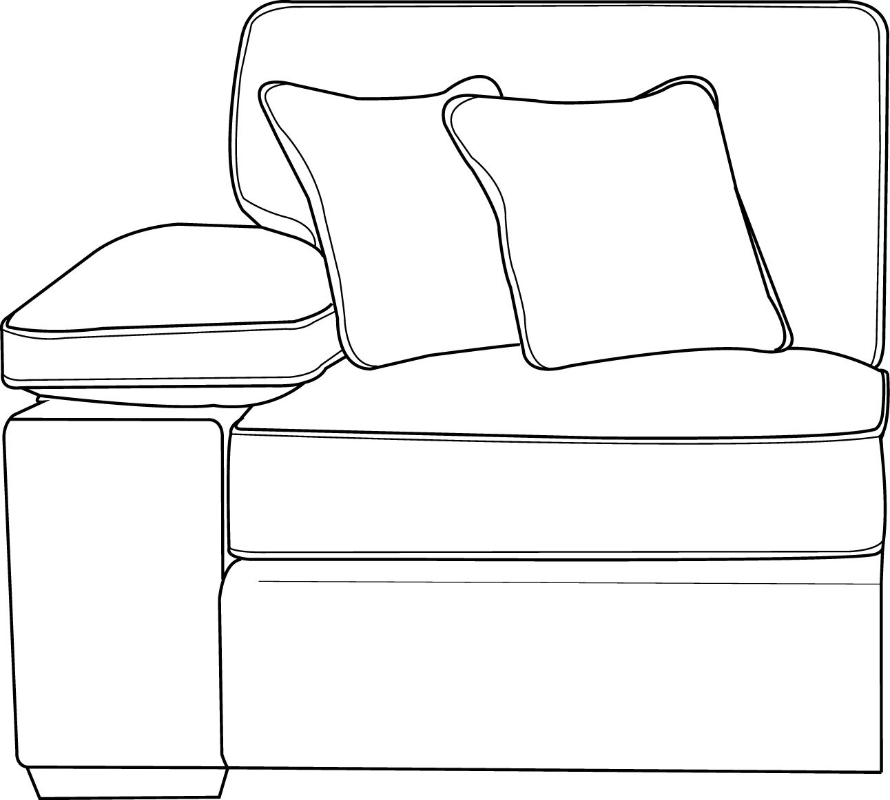 Left 1 Seater Sofa Section