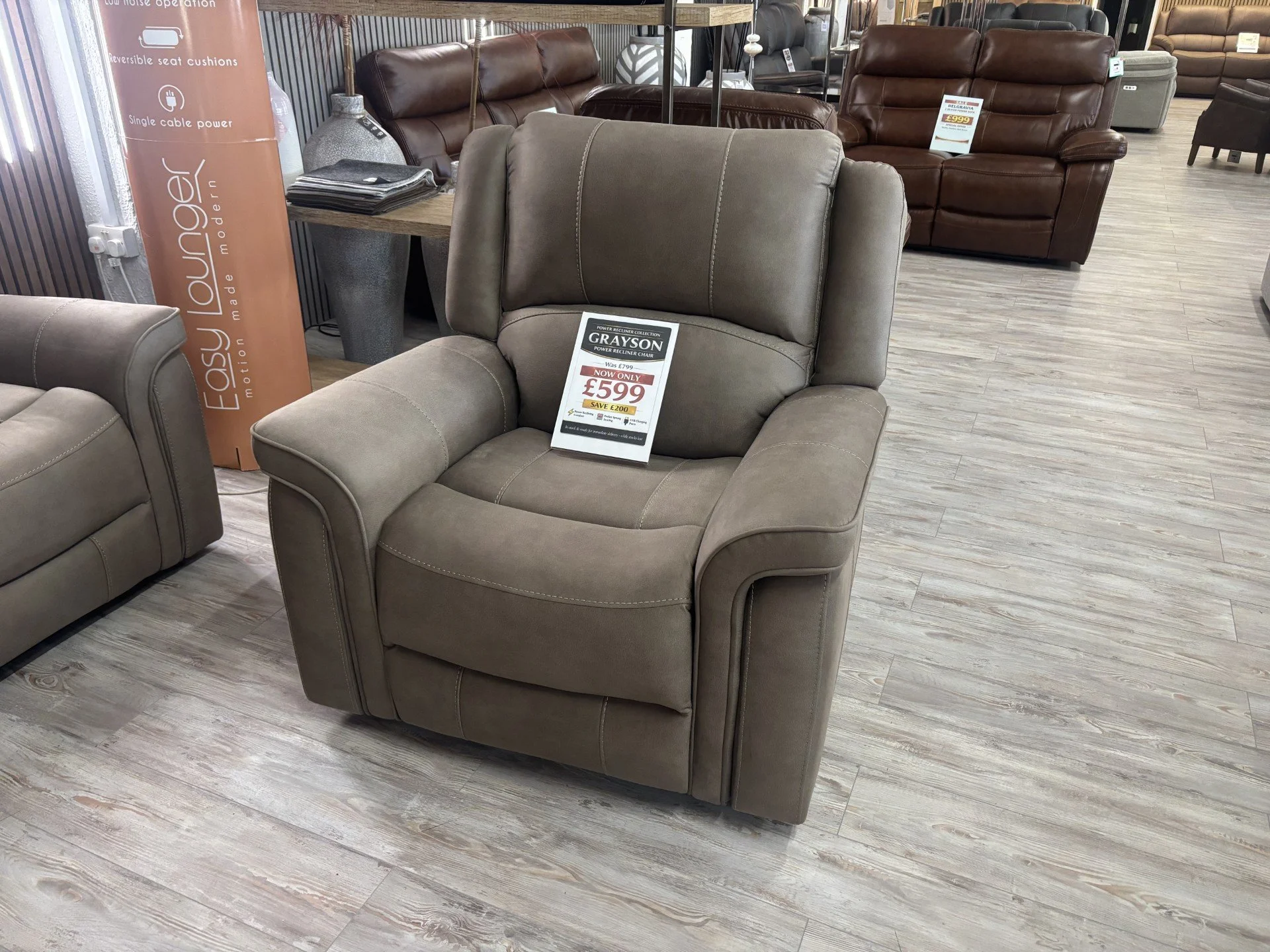 Grayson Chair Power in Taupe