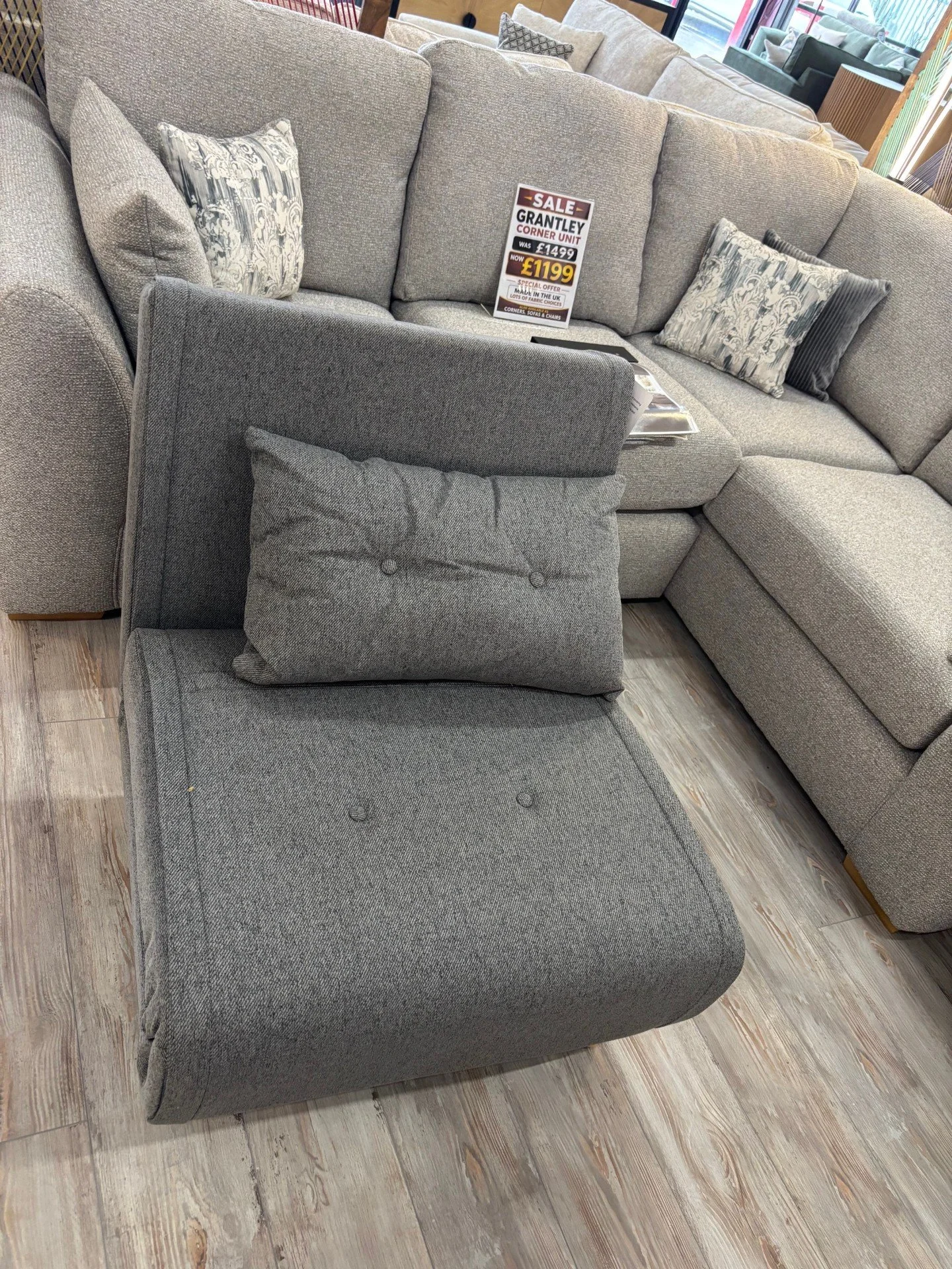Freya Chair Bed in Grey