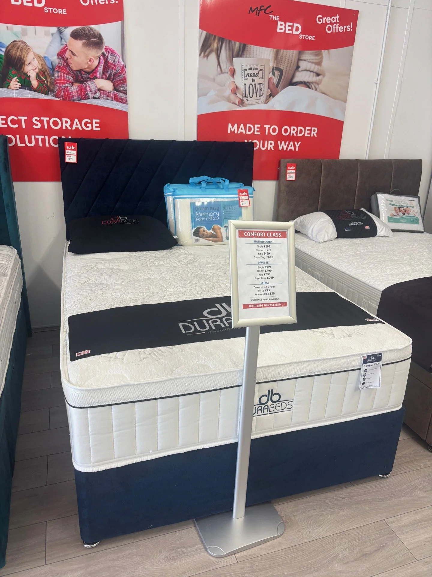 4ft 6" Comfort Class Divan Set and Premium Headboard