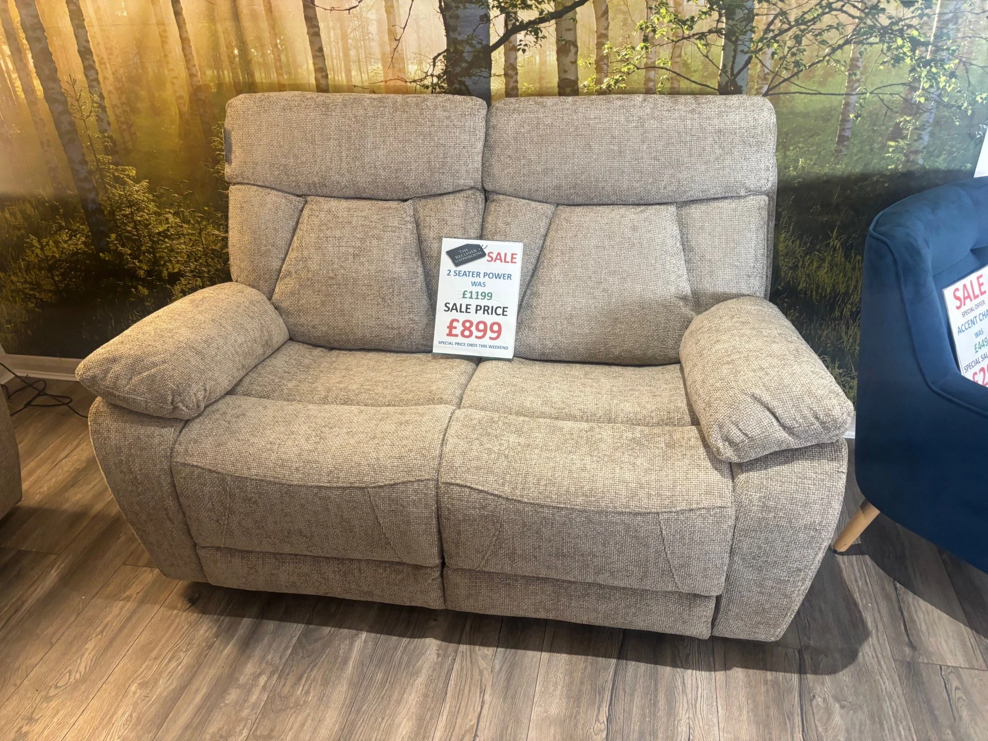 Charlie 2 Seater Power Reclining in Biscuit