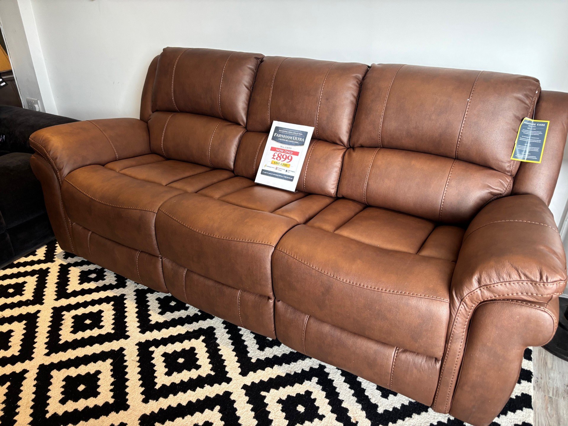 Farnham Ultra 3 Seater Power Reclining Sofa in Tan