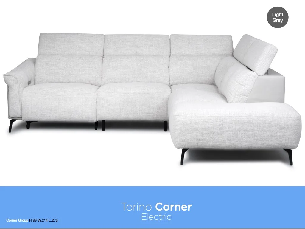 Torino Corner Suite Electric Light Grey Fusion (RHF)