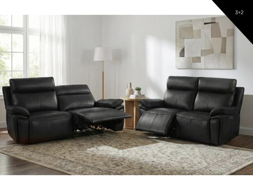 Ashby Power Reclining Sofa Range - Black