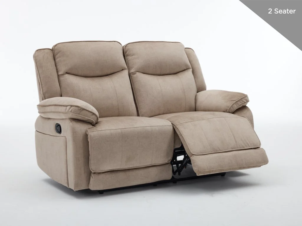 Clayton 2 Seater Manual Reclining Sofa - Light Brown