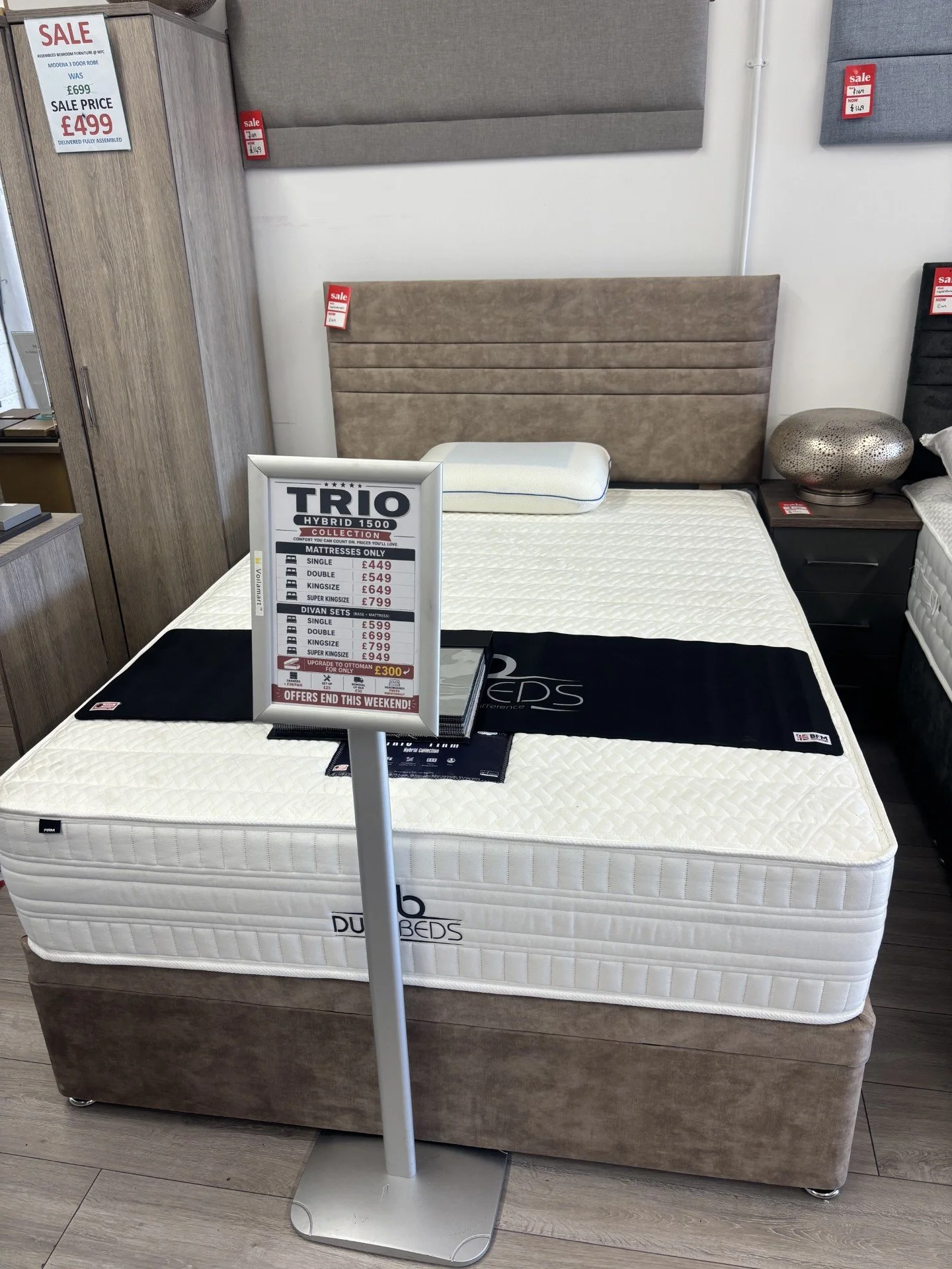 4ft 6" Trio Firm Side Opening Ottoman Deal with a Premium Headboard