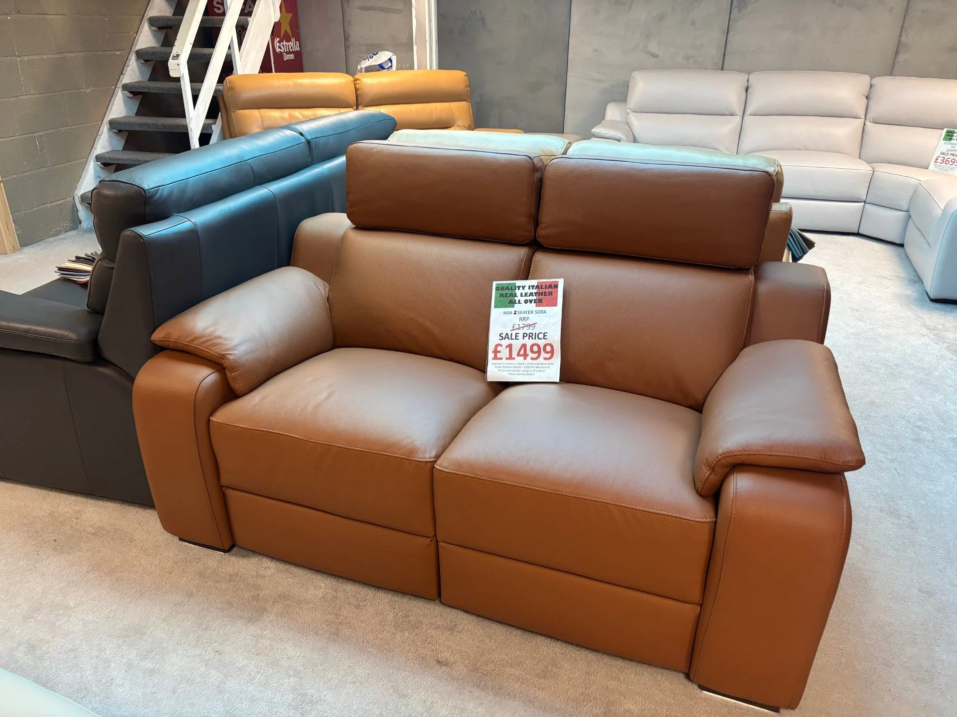 Mia Leather 2 Seater Sofa