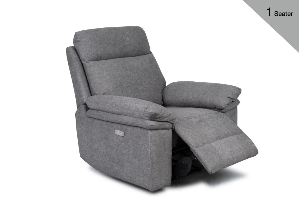 Horizon Fabric Power Reclining Chair - Dark Grey