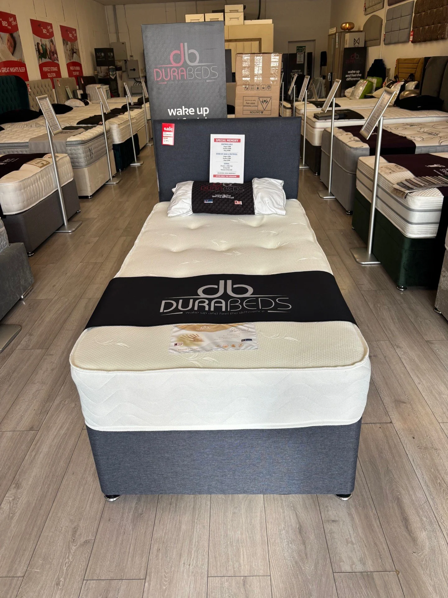 3ft Special Memory Divan Set with Headboard