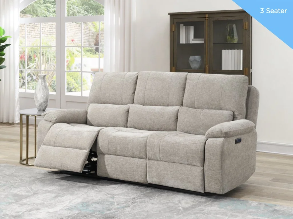 Knightsbridge 3 Seater Power Reclining Sofa - Fossil