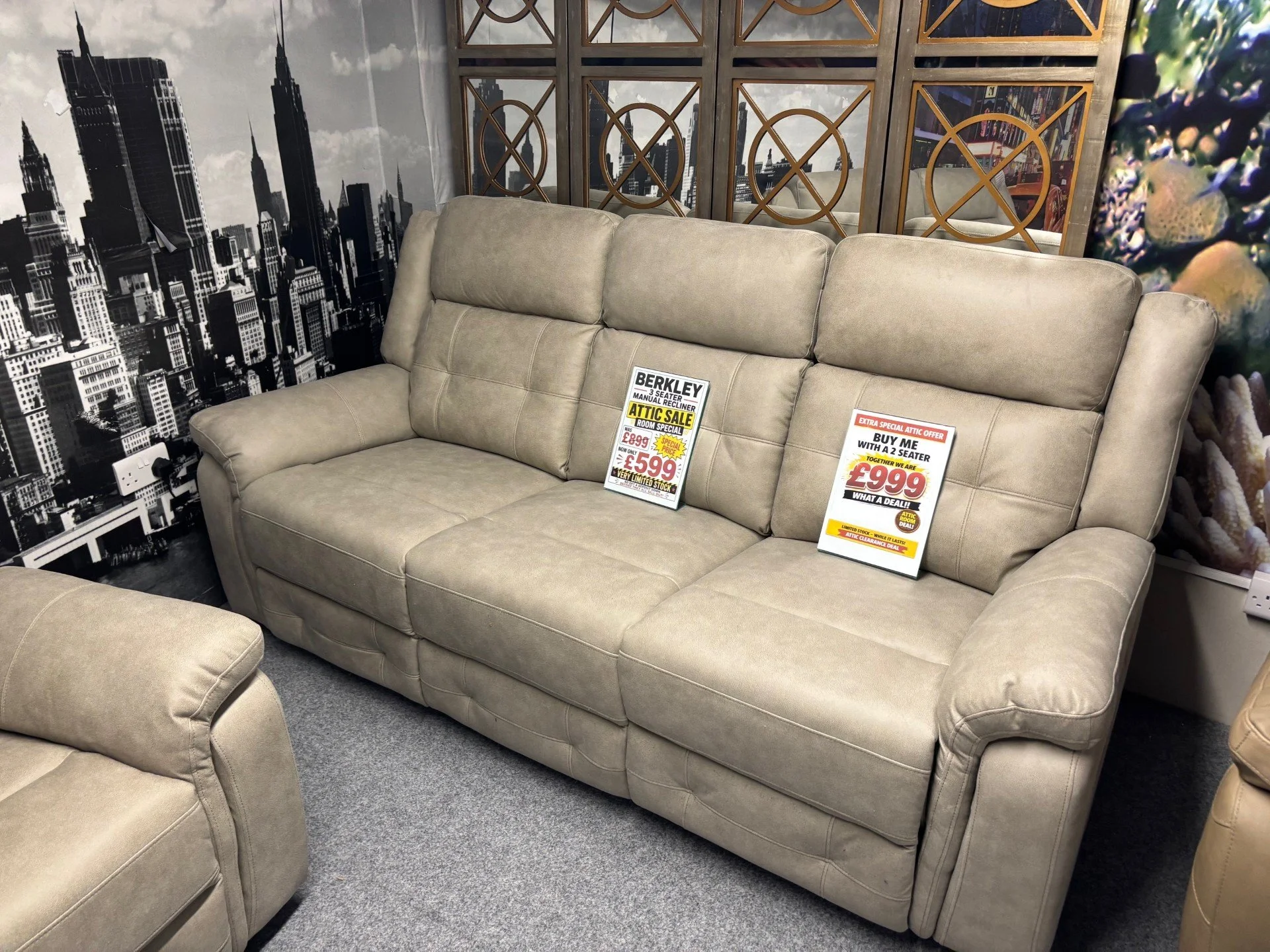 Berkley 3 Seater Manual Recliner Sofa