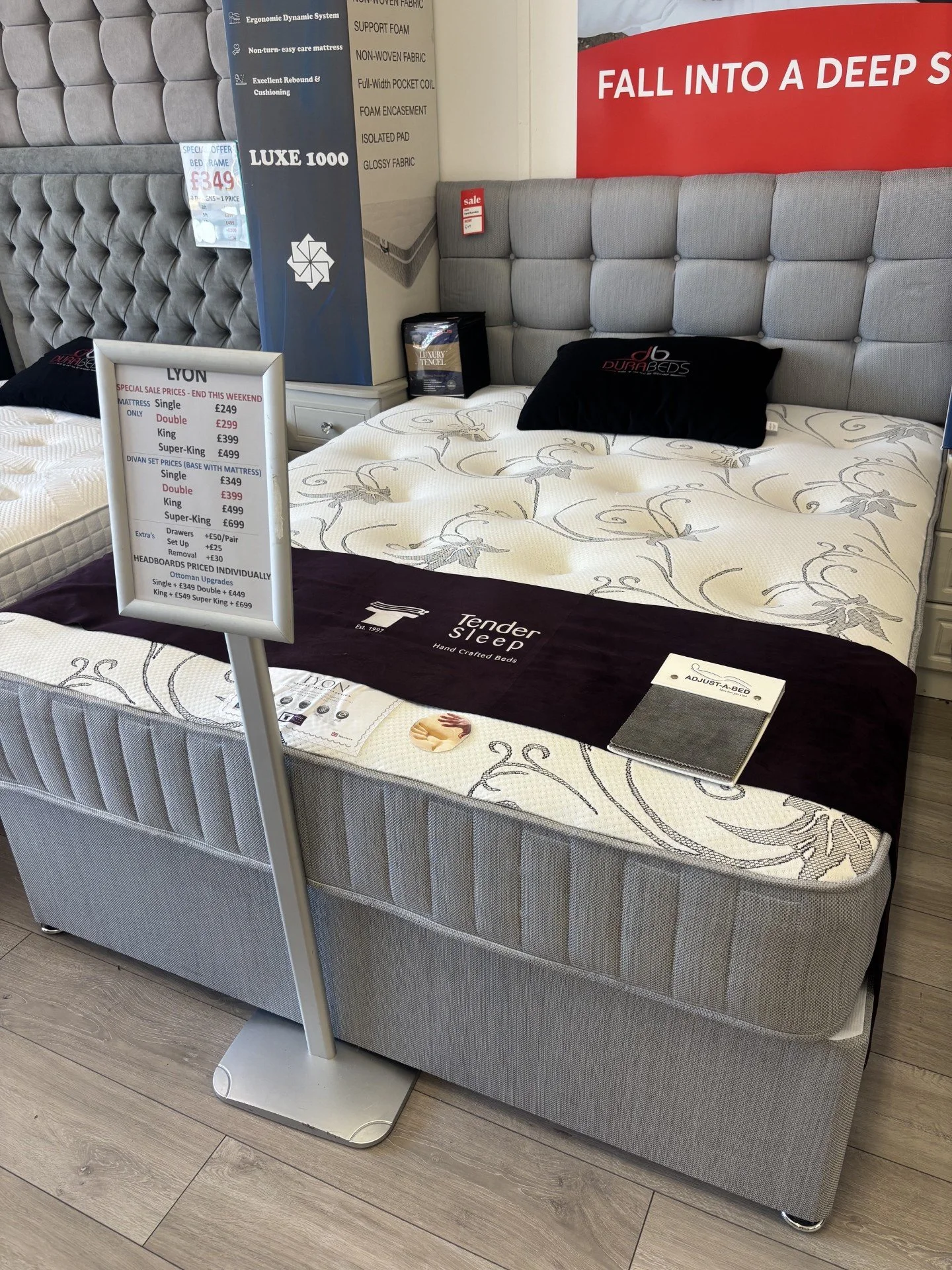 5ft Lyon Divan Set with a Premium Headboard