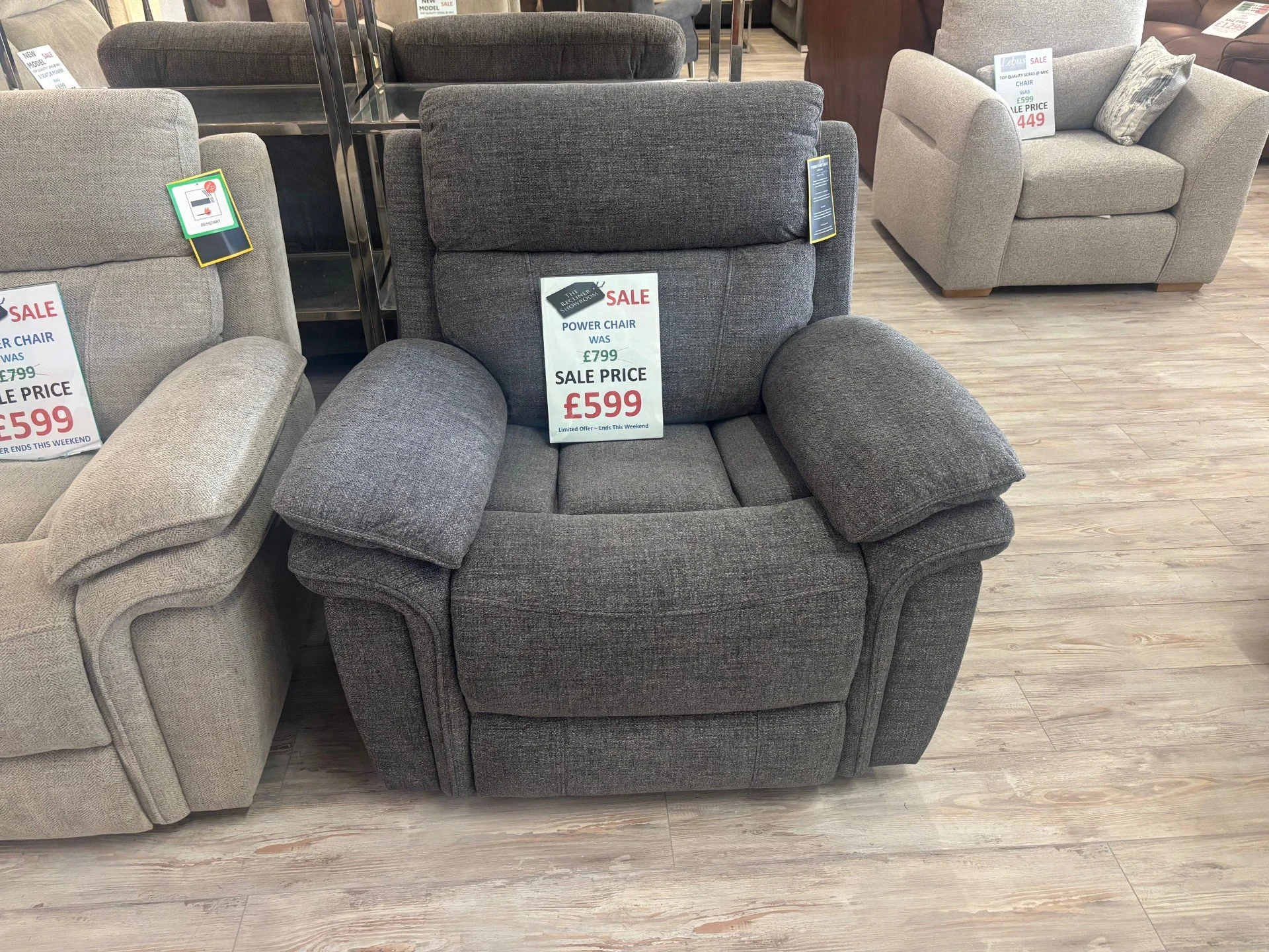 Harrow Chair Power in Dark Grey