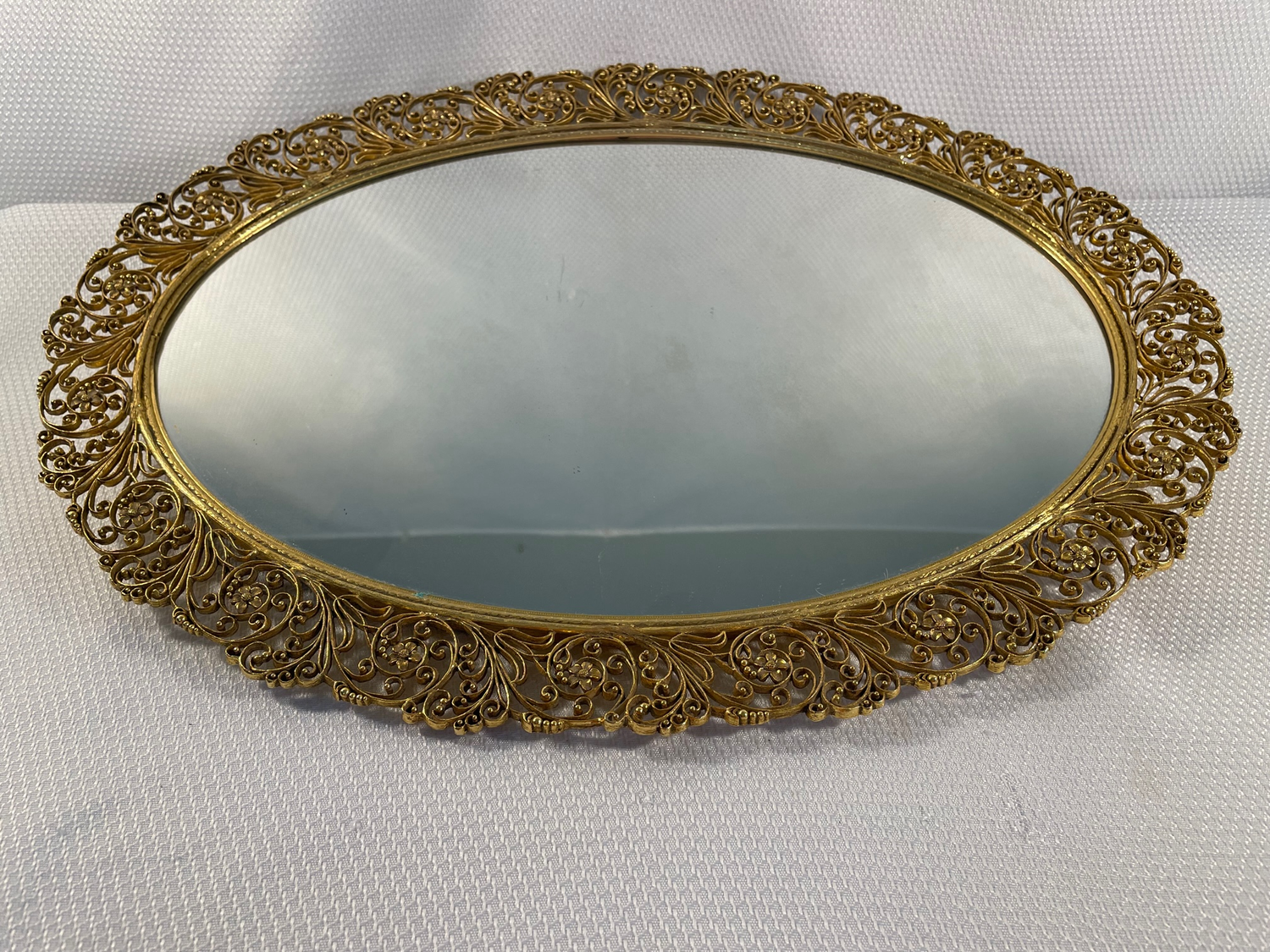Large Oval Wooden Vintage chrysanthemum Vanity Tray, 14inches x 6 inch –  Noah's Garden Creation