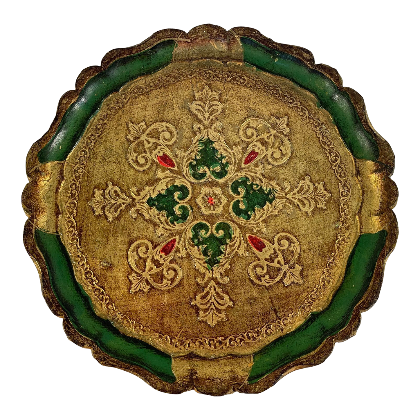 Mid 20th Century Italian Florentine Decorative Serving Tray  display picture 1