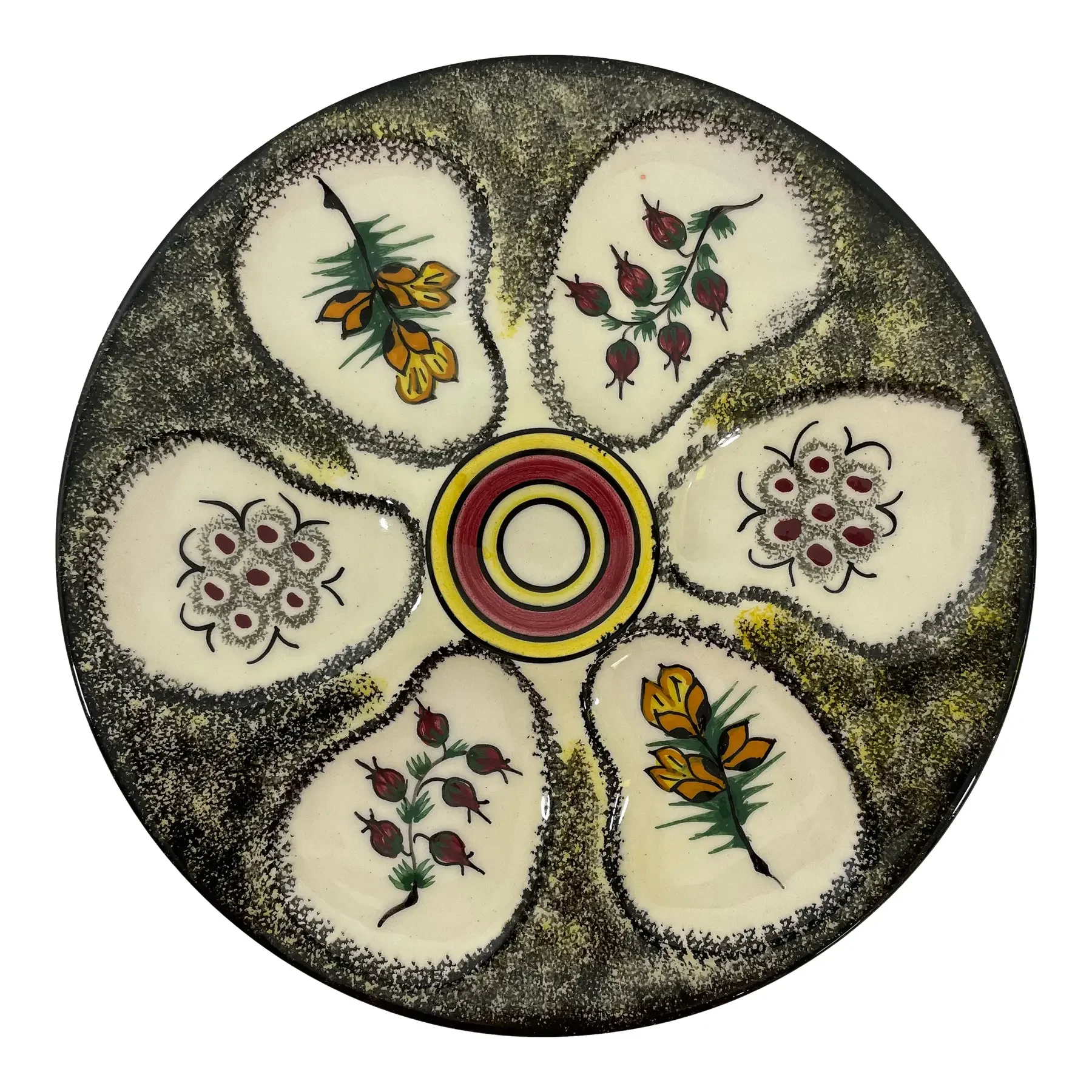 Vintage 1960s French Henriot Quimper Oyster Plate