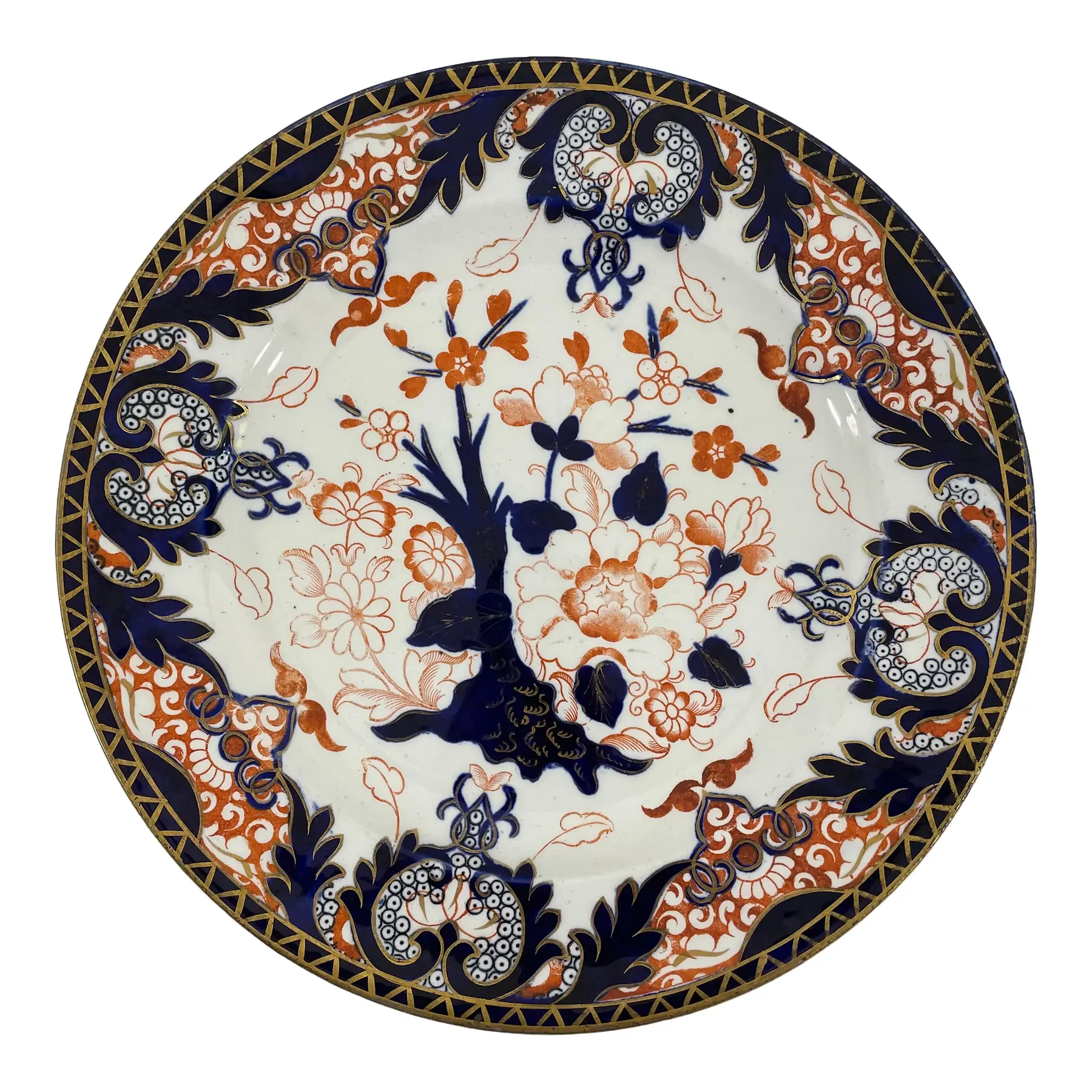 Late 19th Century Antique English "Kings" Pattern Crown Derby Plate