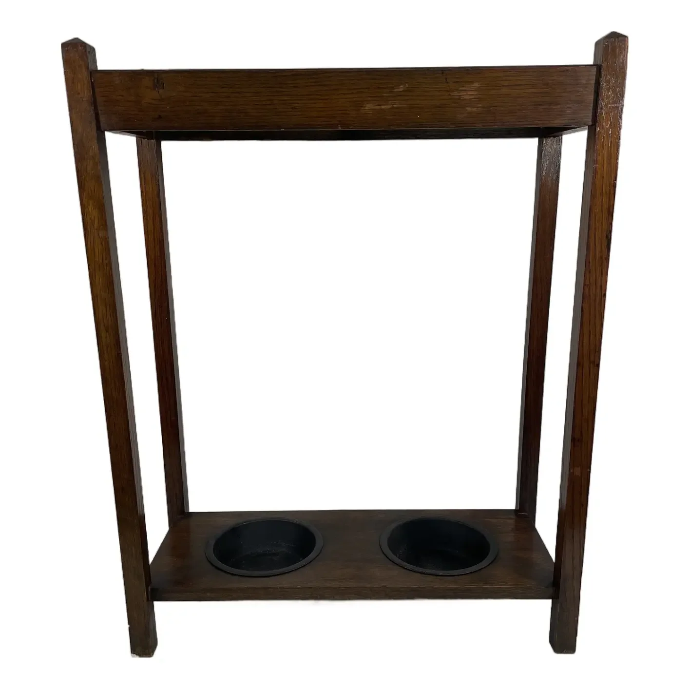 1920s Antique Mission Style Oak Umbrella Stick Stand